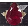 14K GOLD LADIES RUBY AND DIAMOND RING - SIZE 7