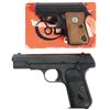 Two Colt Semi-Automatic Pistols -A) Junior Pocket Model Semi-Automatic Pistol with Box