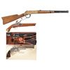 One Lever Action Rifle and Three Hand Guns -A) Uberti Model 1866 Reproduction Lever Action Carbine