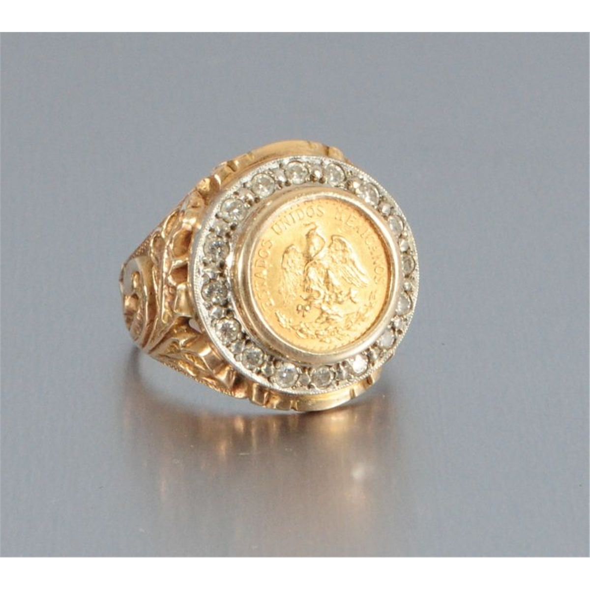 Gold Mexican Peso Ring