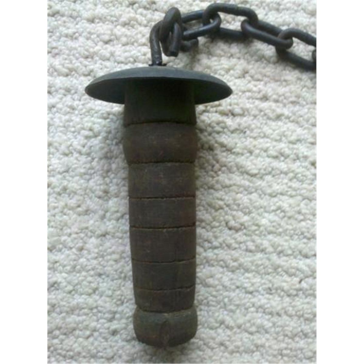 vintage mace ball and chain weapon measures 19 1/2 inc