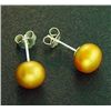 7 Mm Gold Pearl Stud Earrings