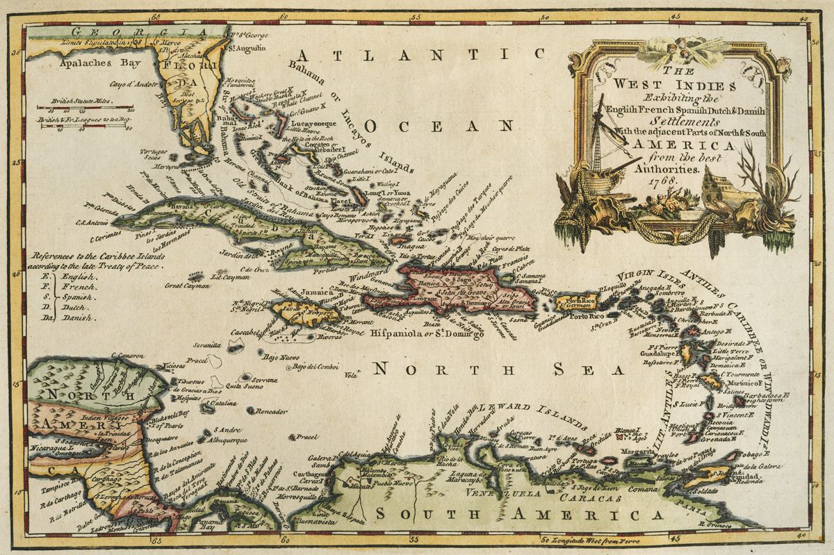 Small British Map Dated 1768 Of The West Indies Engraved For Charles Theodore Middletons Complete Loading Zoom Small British Map Dated 1768 Of The West Indies Engraved For Charles Theodore Middletons Complete Loading Zoom
