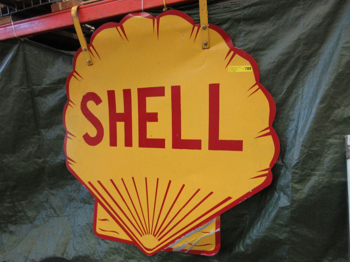 Vintage Shell "Clam Shell" sign Double sided