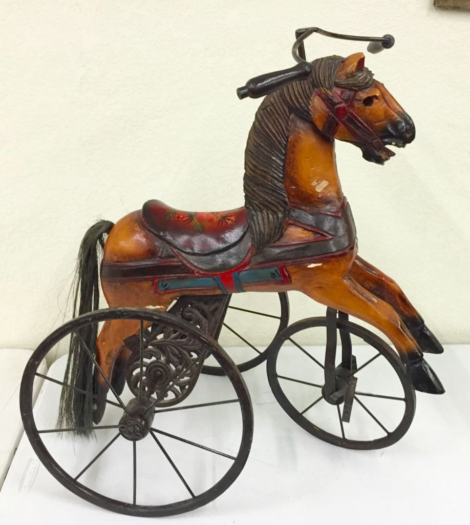 Vintage Wooden Horse Tricycle