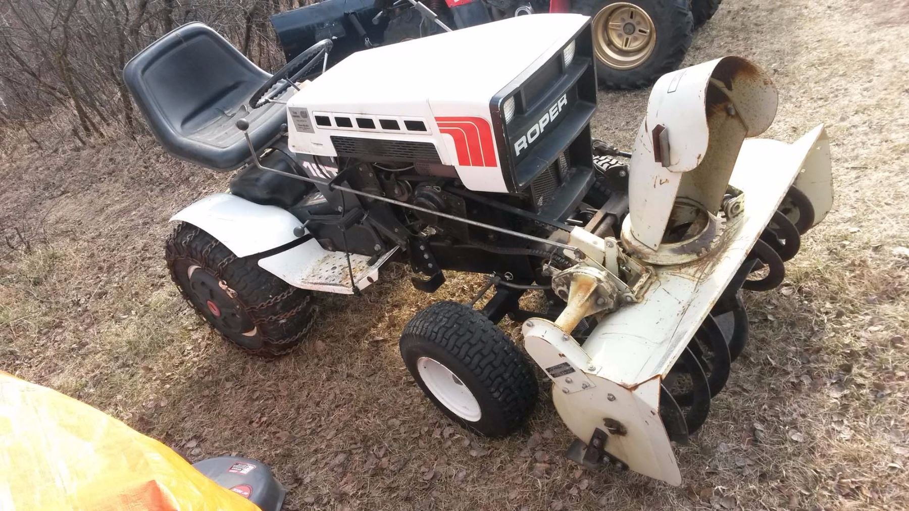 Roper 18t Riding Lawn Mower With Snow Blower Attachment
