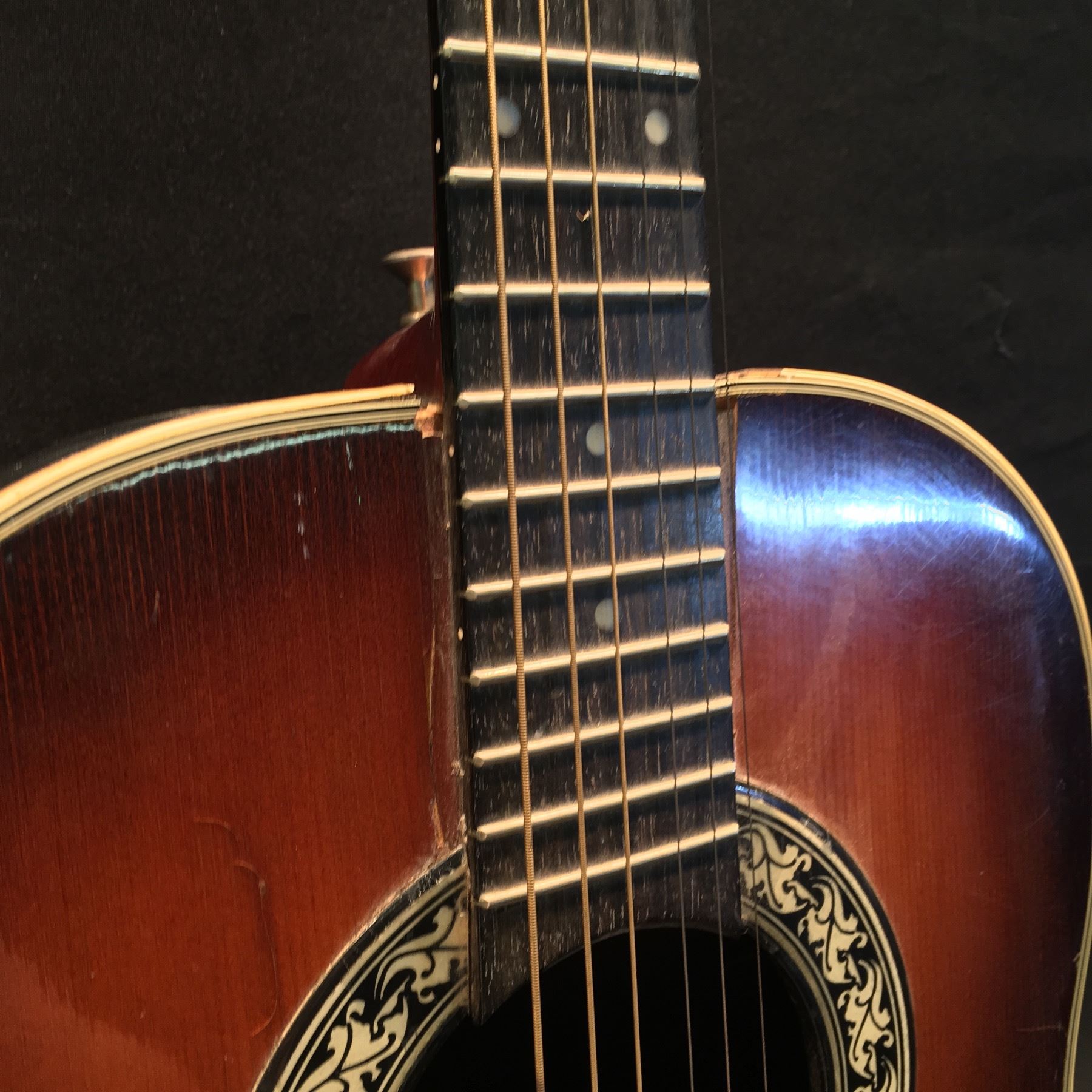 OVATION MODEL 11111 COMPOSITE CURVED BACK ACOUSTIC GUITAR, MADE IN NEW