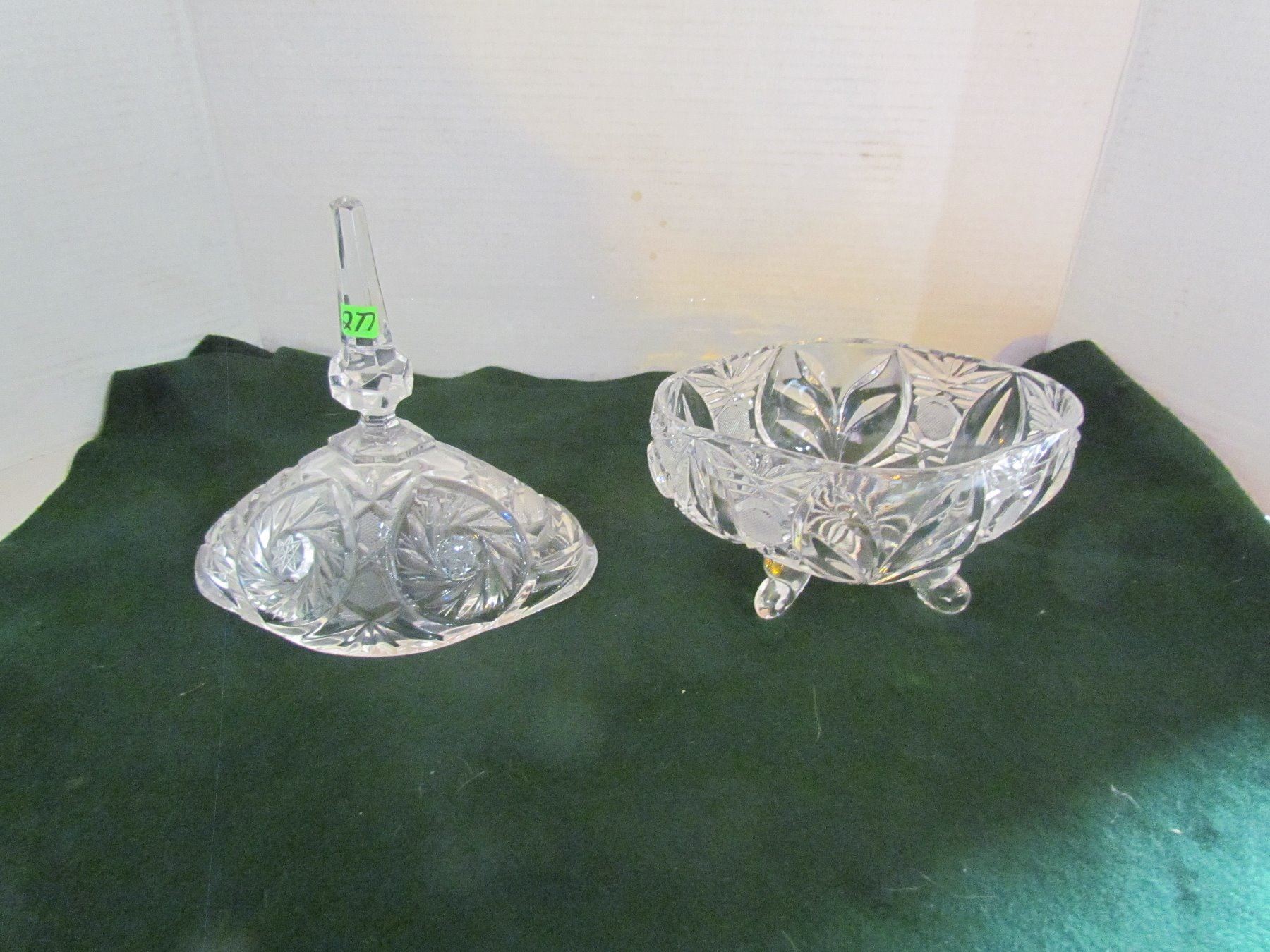 11" pinwheel cut/etched lead crystal holders