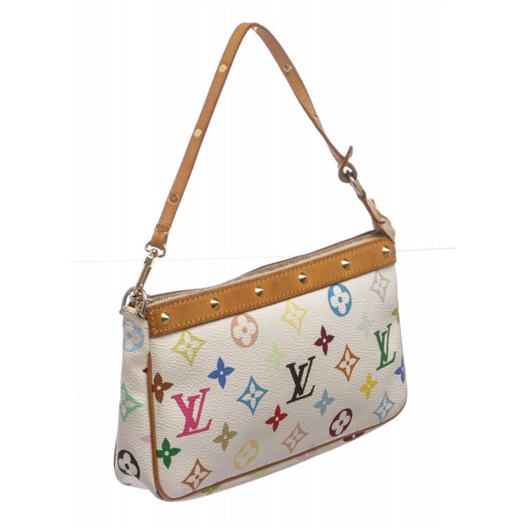 louis vuitton multicolor monogram handbag Louis Vuitton White Multicolor Monogram Pochette Bag