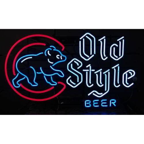 Neon Sign Old Style Beer w/Bear Cub (Chicago Cubs)