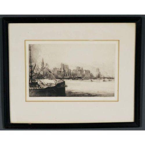 1 LOUIS ORR New York 7 1/2" x 11 3/4" etching