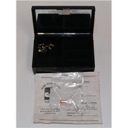 Jewelry Box With Misc Earrings & Natural Pearls