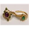 AAA Star Ruby Ring & Emerald  Ladies Ring