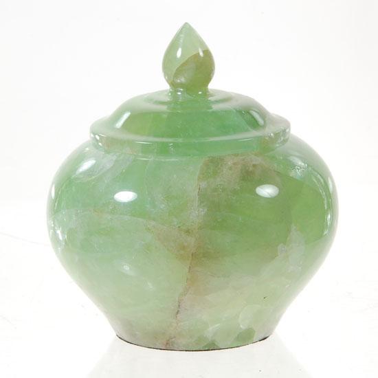 Green Jade Vase With Lid (DEC021)