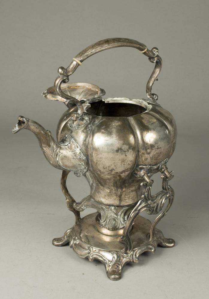 Late 19th C. Victorian Silver Plated Tea Kettle