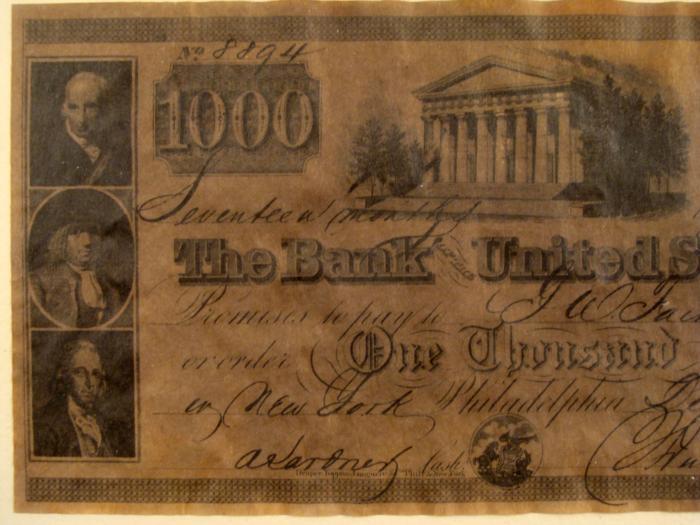 1840 1000 Bank Of The United States Note Image 2 1840 1000 Bank Of The United States Note