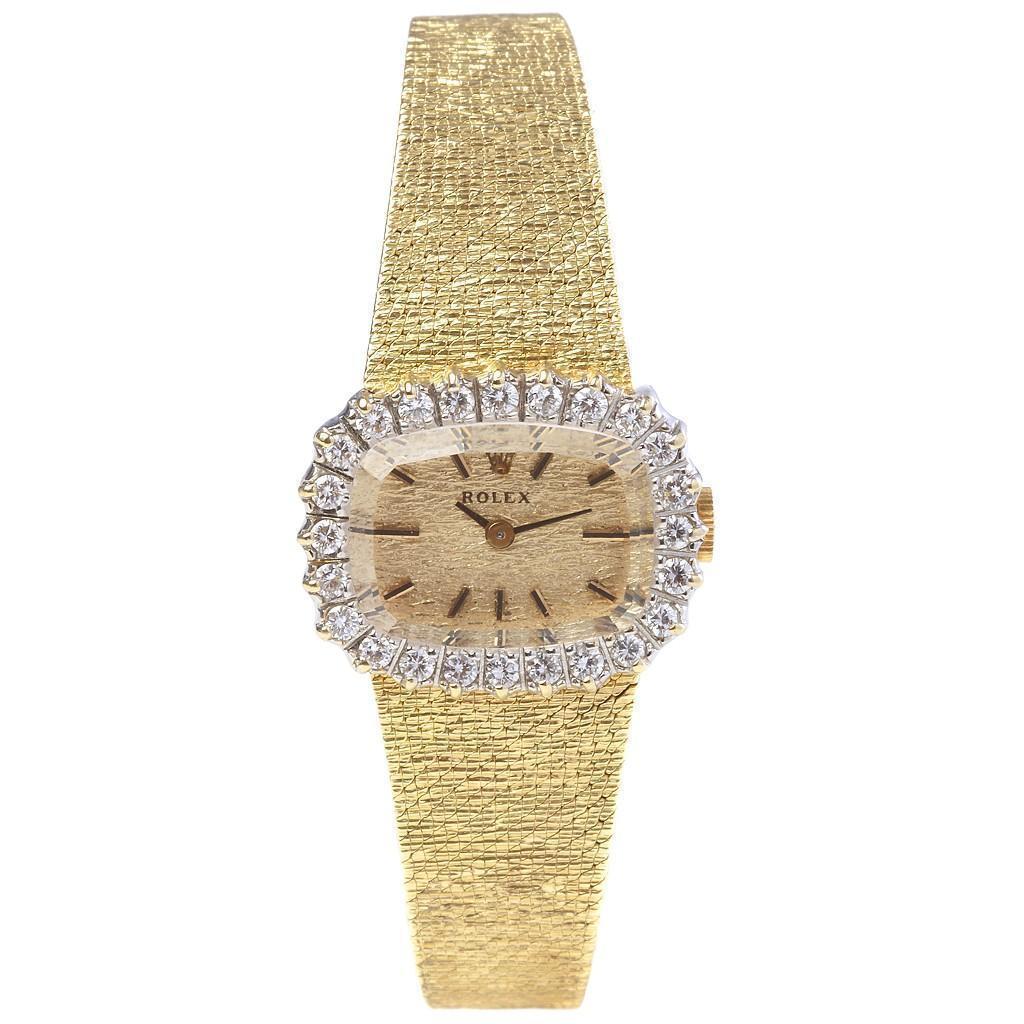 Vintage 14K Gold Diamond Rolex Ladies Watch, Perfect Condition w/Warranty