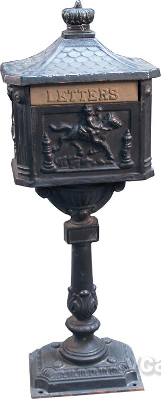 Early Cast Iron Letters Mailbox On Base Image 1 Early Cast Iron Letters Mailbox On Base