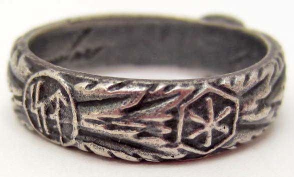 German Waffen Ss Officer Toten Kopf Wedding Ring