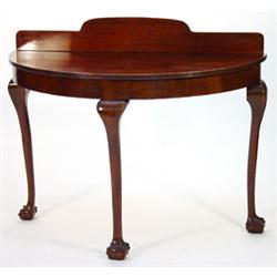 Edwardian Mahogany Chippendale Style Semi Circular Side Table The Edwardian Mahogany Chippendale Style Semi Circular Side Table The Top With Shaped Back Rail And