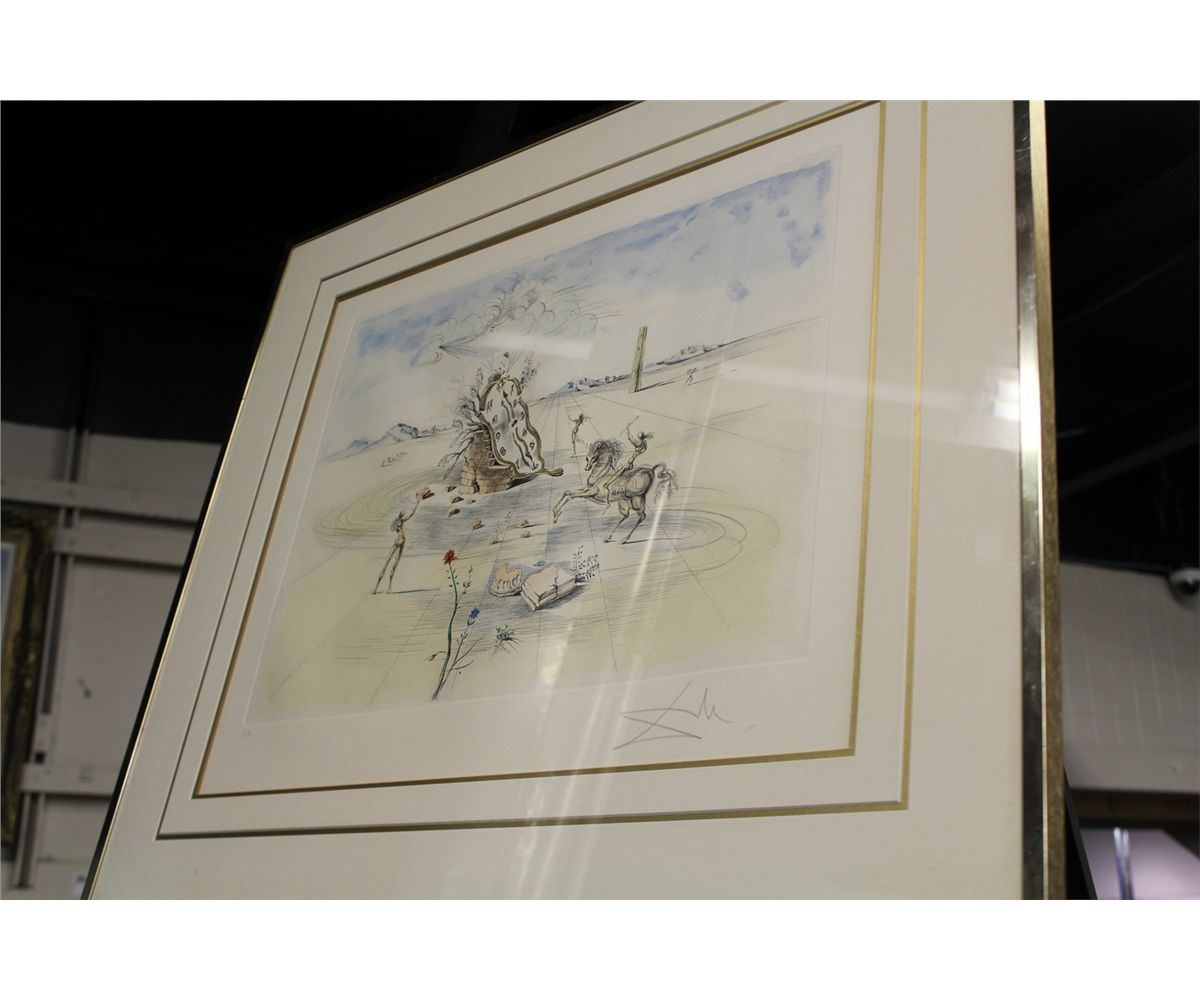 Salvador Dali Cosmic Horseman Limited Edition Lithograph Signed Image 1 Salvador Dali Cosmic Horseman Limited Edition Lithograph Signed Lower