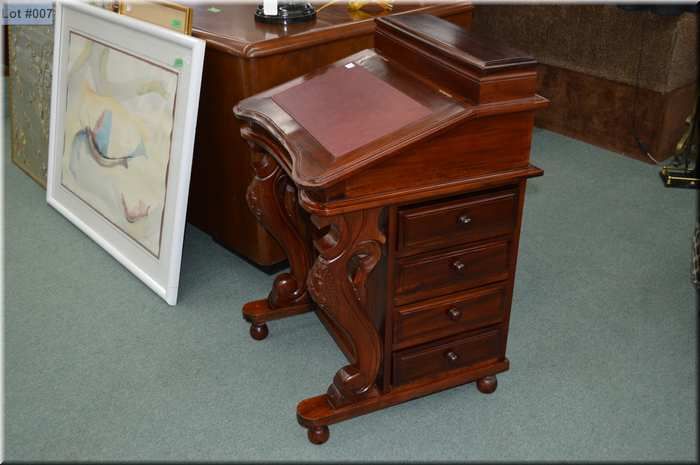 Victorian Style Mahogany Davenport Desk With Orted Cubby Holes Image 1 Victorian Style Mahogany Davenport Desk With Orted Cubby Holes And Drawers