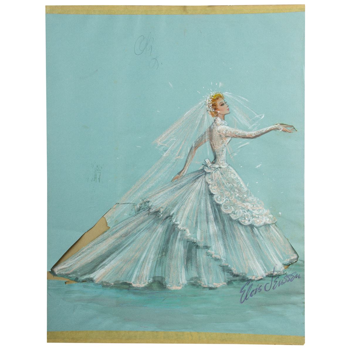 Elois Jenssen Wedding Dress Costume Sketch For Lucille Ball As Elois Jenssen Wedding Dress Costume Sketch For Lucille Ball As Susan Vega In Forever Darling