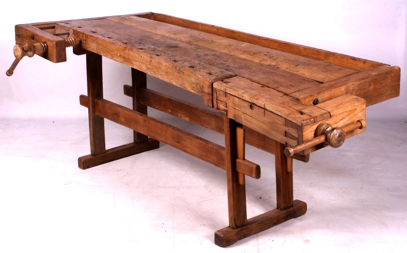 Antique Wooden Carpenter s Workbench