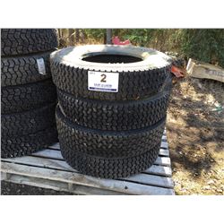 (4) 11R24.5 RECAP TRUCK TIRES