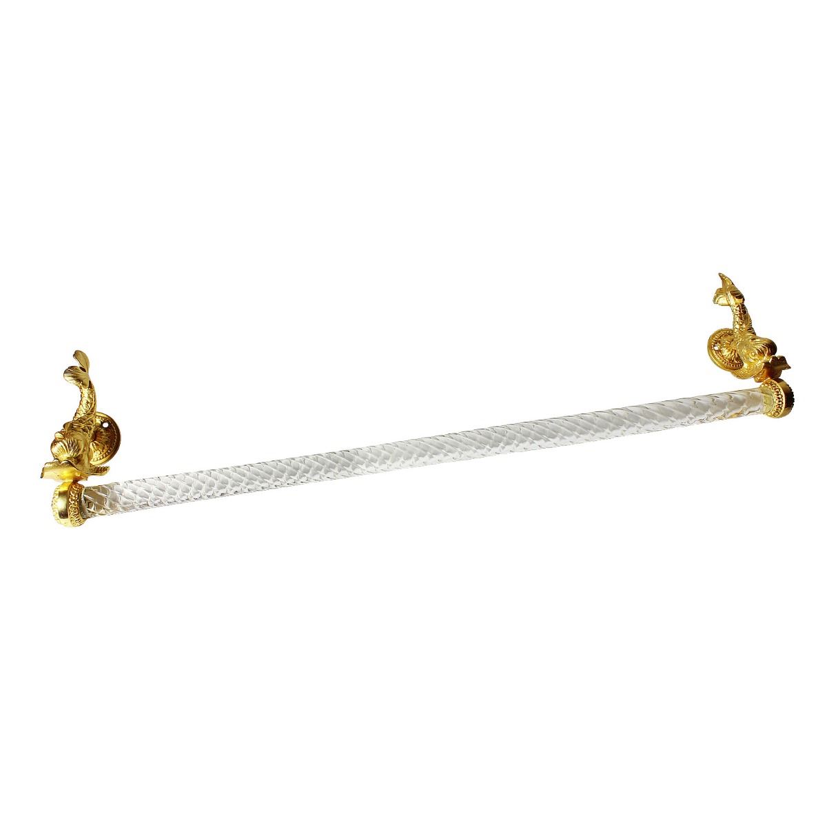 Luxurious Vintage Sherle Wagner 24k Gold Dolphin Design Two Tone Luxurious Vintage Sherle Wagner 24k Gold Dolphin Design Two Tone Towel Bar 1664