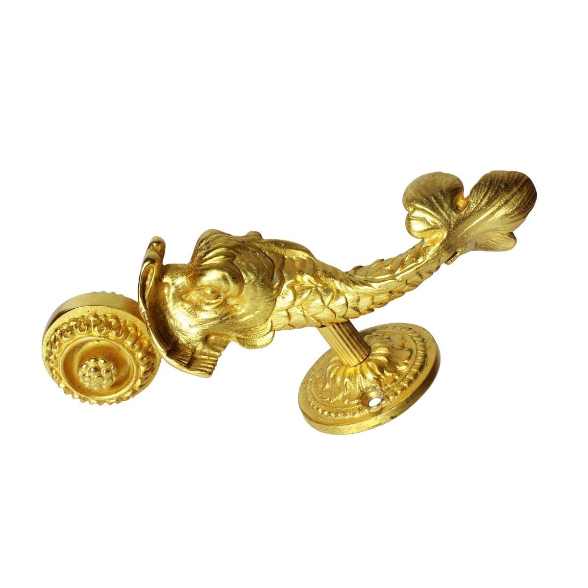 Luxurious Vintage Sherle Wagner 24k Gold Dolphin Design Two Tone Luxurious Vintage Sherle Wagner 24k Gold Dolphin Design Two Tone Towel Bar 1664