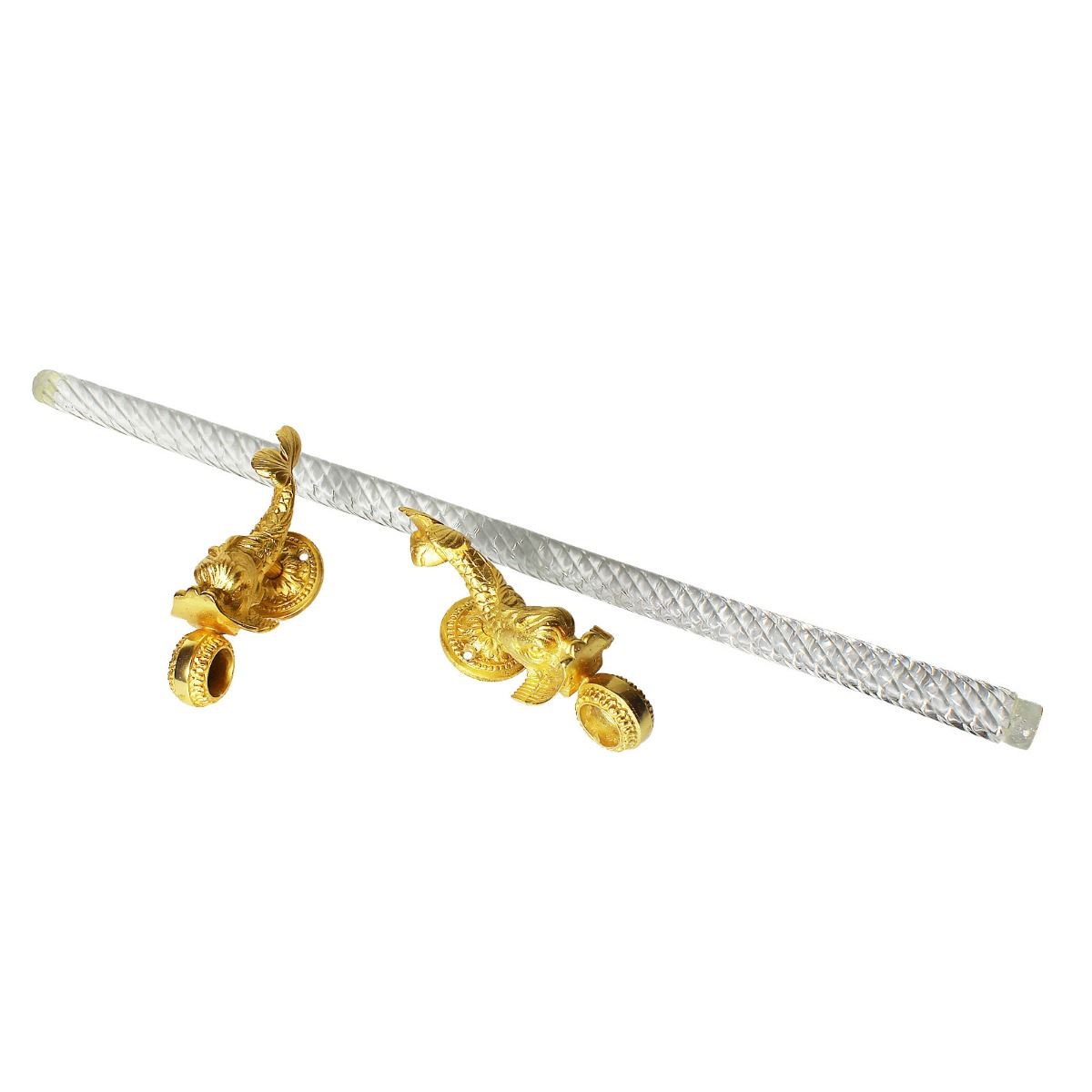 Luxurious Vintage Sherle Wagner 24k Gold Dolphin Design Two Tone Luxurious Vintage Sherle Wagner 24k Gold Dolphin Design Two Tone Towel Bar 1664