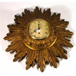 Gold Painted Smith Starburst Wall Clock 44