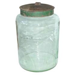 Large Gl Apothecary Jar W Metal Lid 13 H