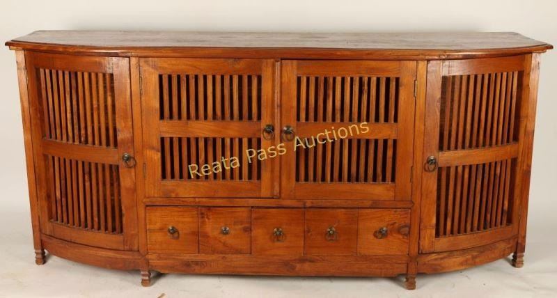 Oak Mission Style Tv Stand Console Table Image 1 Oak Mission Style Tv Stand Console Table
