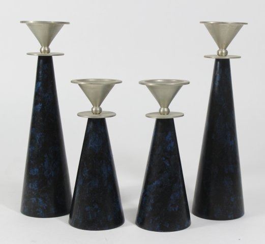 2 Pairs Mid Century Modern Candlesticks