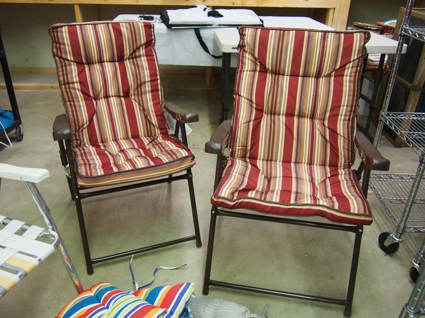 Folding Patio Chairs 4 W Cushions Image 3 Folding Patio Chairs 4 W Cushions