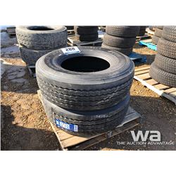 (2) COMPASAL 385/65R22.5 STEERING TIRES