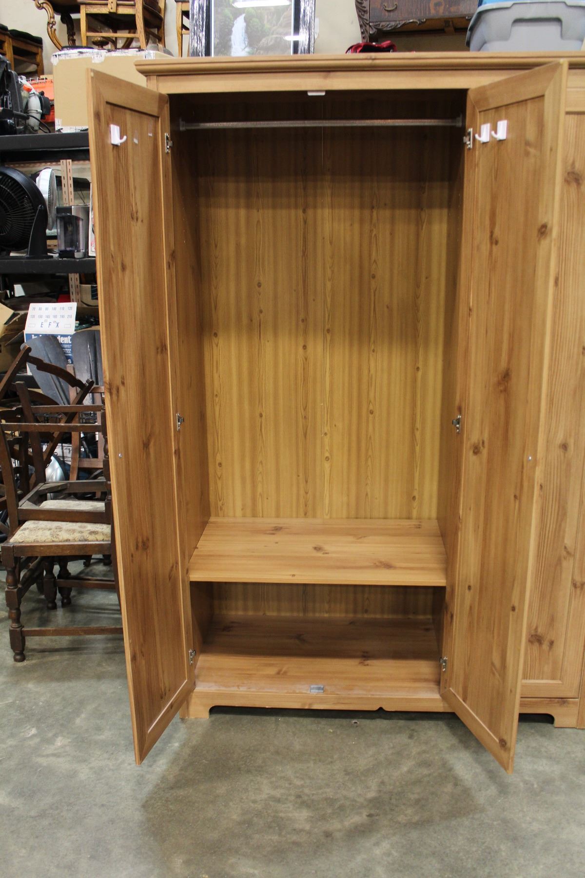 Pine Wardrobe With Mirror Door About 6 Foot Tall Image 3 Pine Wardrobe With Mirror Door About 6 Foot Tall