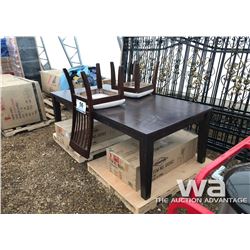 EXPRESSO DINING ROOM TABLE & 6 CHAIRS
