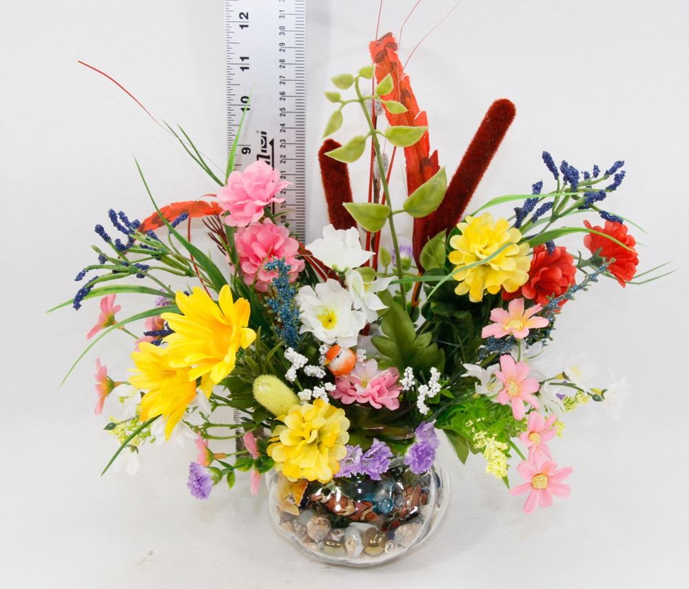 Fish Themed Artificial Flower Arrangement Image 1 Fish Themed Artificial Flower Arrangement