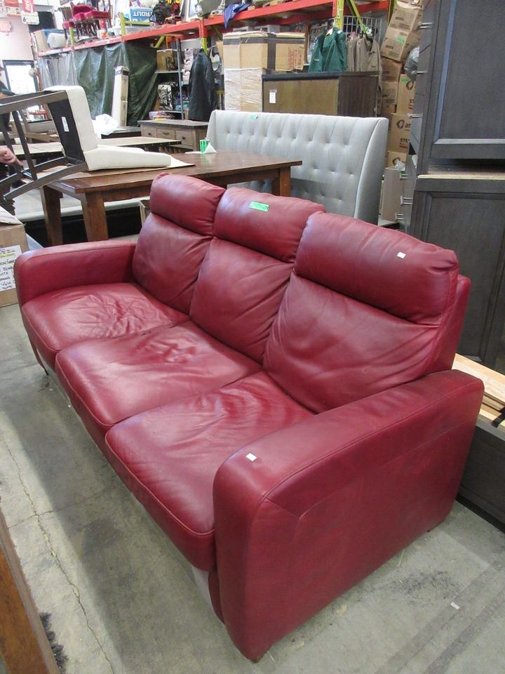 Natuzzi Red Leather Reclining Sofa Image 1 Natuzzi Red Leather Reclining Sofa