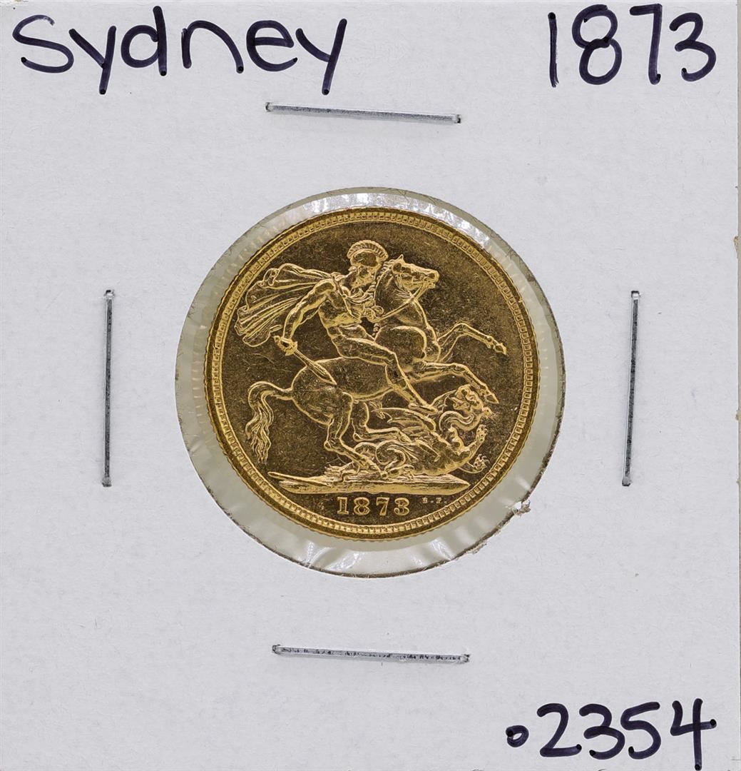 1873 S Australia Sydney Sovereign St George Gold Coin