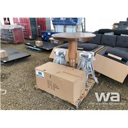 SOLID WOOD BAR TABLE & (4) CHAIRS