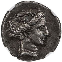 EUBOEA: CHALKIS: AR drachm (3.61g), ca. 338-271 BC. NGC EF