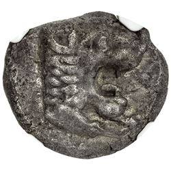 KNIDOS: AR drachm (6.24g), ca. 411-394 BC. NGC VF
