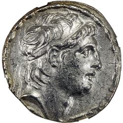 SELEUKID KINGDOM: Antiochos VII Euergetes, 138-129 BC, AR tetradrachm (16.88g), ND. NGC AU