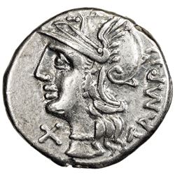 ROMAN REPUBLIC: M. Baebius Q.f. Tampilus, 137 BC, AR denarius (3.89g), Rome. VF