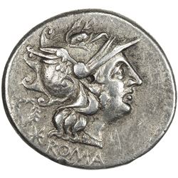 ROMAN REPUBLIC: C. Servilius M.f., 136 BC, AR denarius (3.87g), Rome. VF-EF