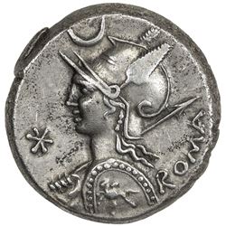 ROMAN REPUBLIC: P. Licinius Nerva, 113/112 BC, AR denarius (4.11g), Rome. VF-EF